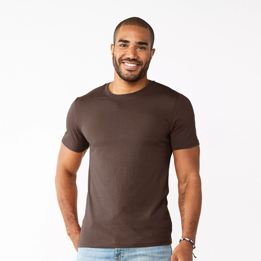 Sonoma Goods For Life Tee Size S Mens Supersoft Crewneck Brown Short Sleeve NWOT